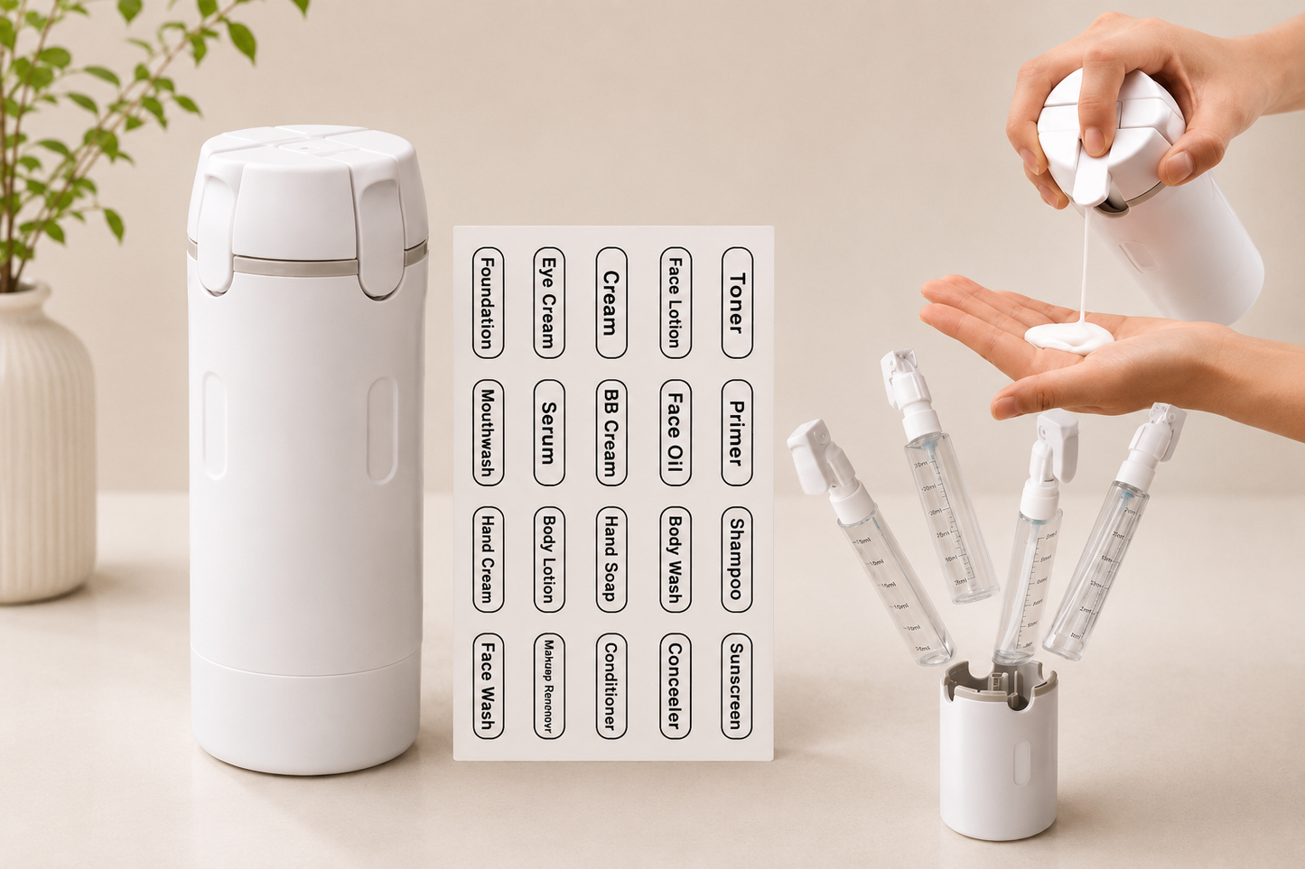TravelFlow™ 4-in-1 Travel Bottle